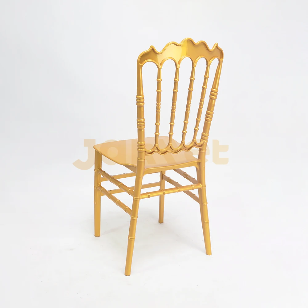 Cheap Stackable Gold Wedding Banquet Napoleon Plastic Chair for Event Party