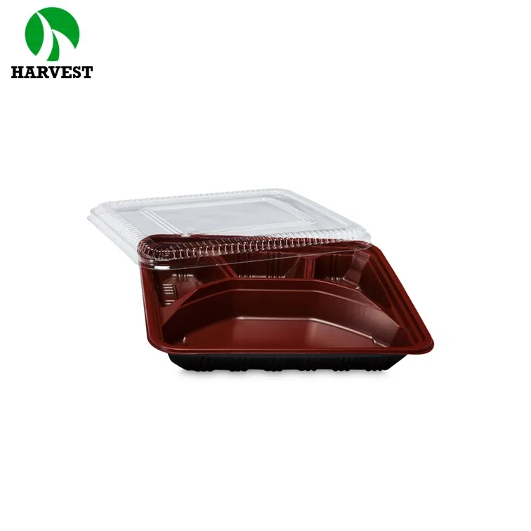 Custom Disposable Pp Plastic 3 Compartment Microwave Food Container