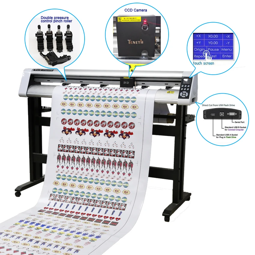 Teneth Factory High Precision Cutting Plotter with Optical Eye for Vinyl Stickers