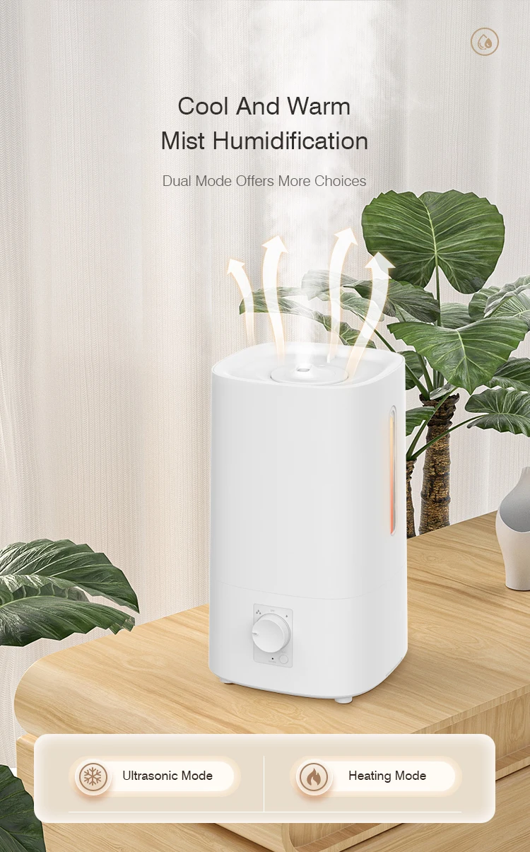 RUNAL 4L Large Capacity Top Fill Water Desk Cool Mist Maker Ultrasonic Air Humidifier for Bedroom