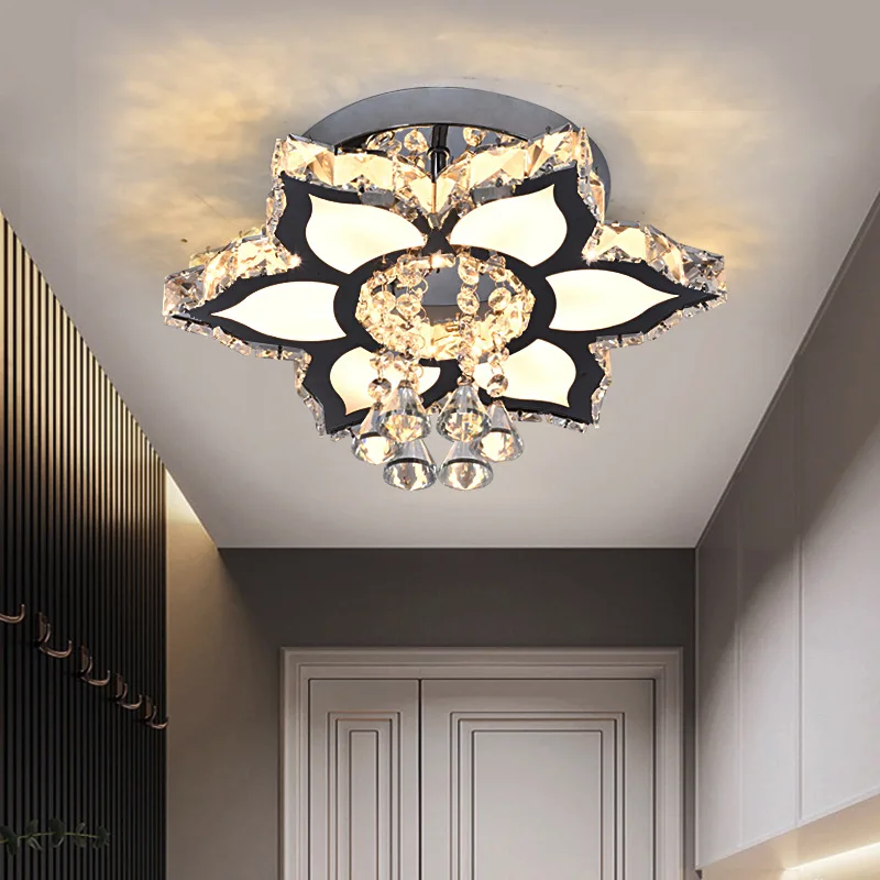 Modern Kristal Çiçek Şekilli LED Tavan Lambası, Gömme Tasarım, Rahat Yatak Odası ve Çalışma Odası Aydınlatması, Oturma Odası İçin Çok Satan Ürün