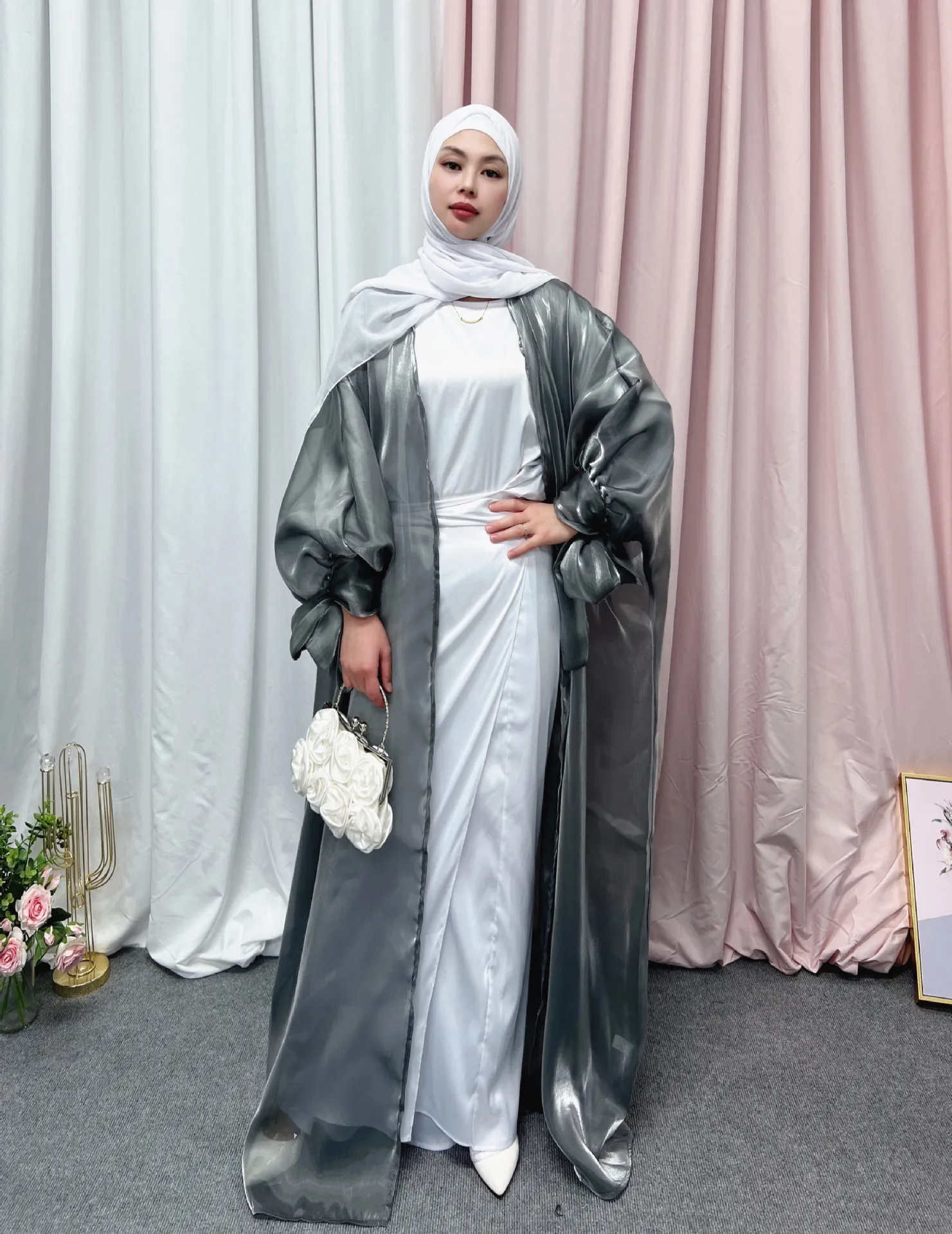 Xuerry Summer Puff Sleeve Eid Muslim Women Hijab Dress Prayer Garment ...