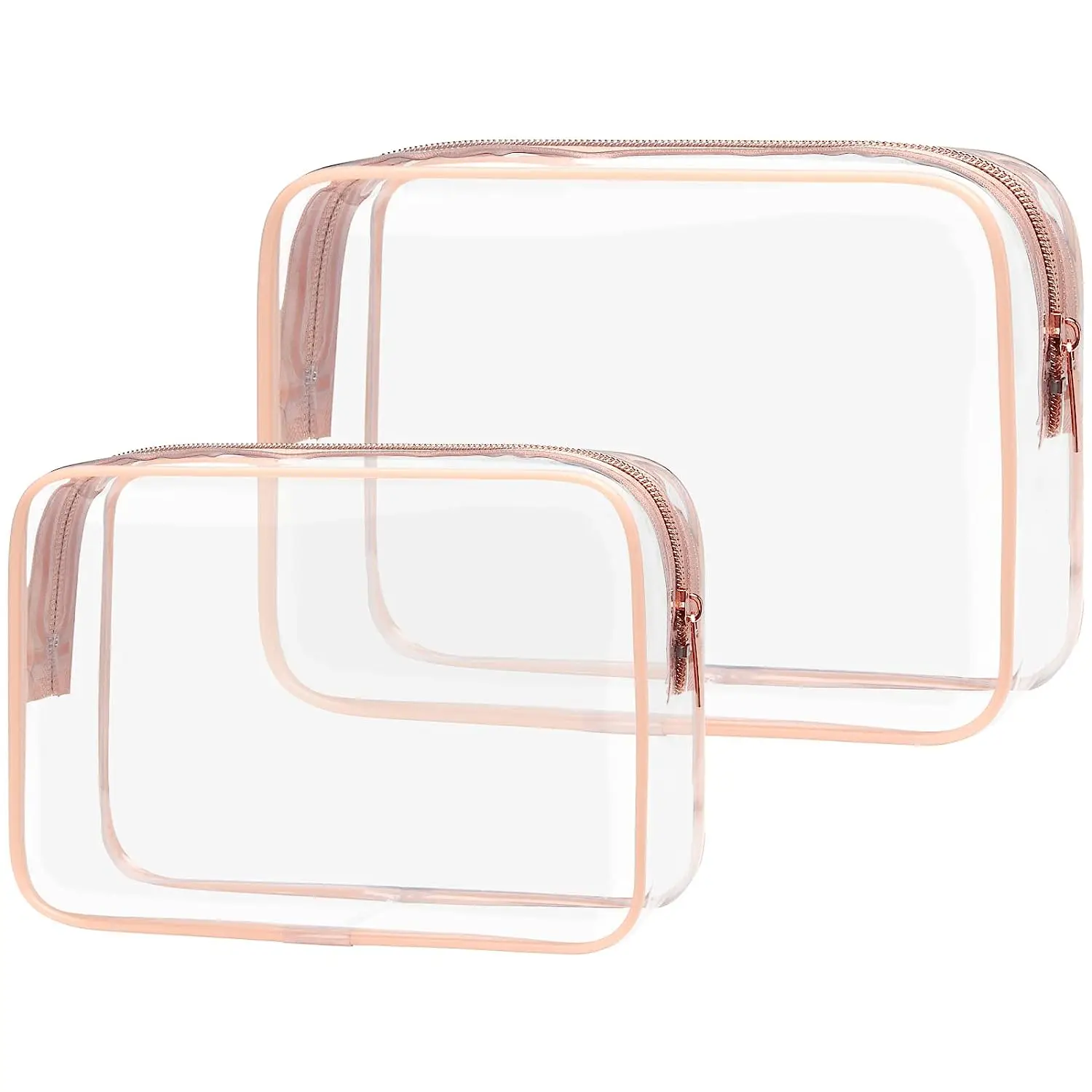 Daily Use Large Capccity Waterproof Zipper Clear Makeup Travel Toiletry Transparent PVC Cosmetic Bag