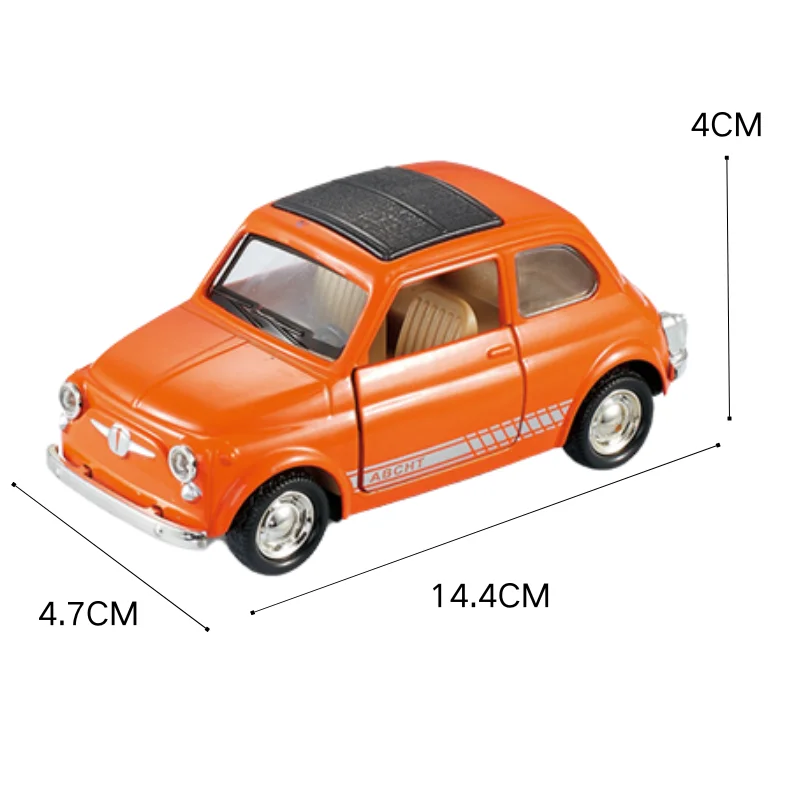 PANDAS 1/36 Scale Vintage Beetle Car Model Diecast Alloy Toy with Pull-Back Function Light Decor for Collection or Decoration