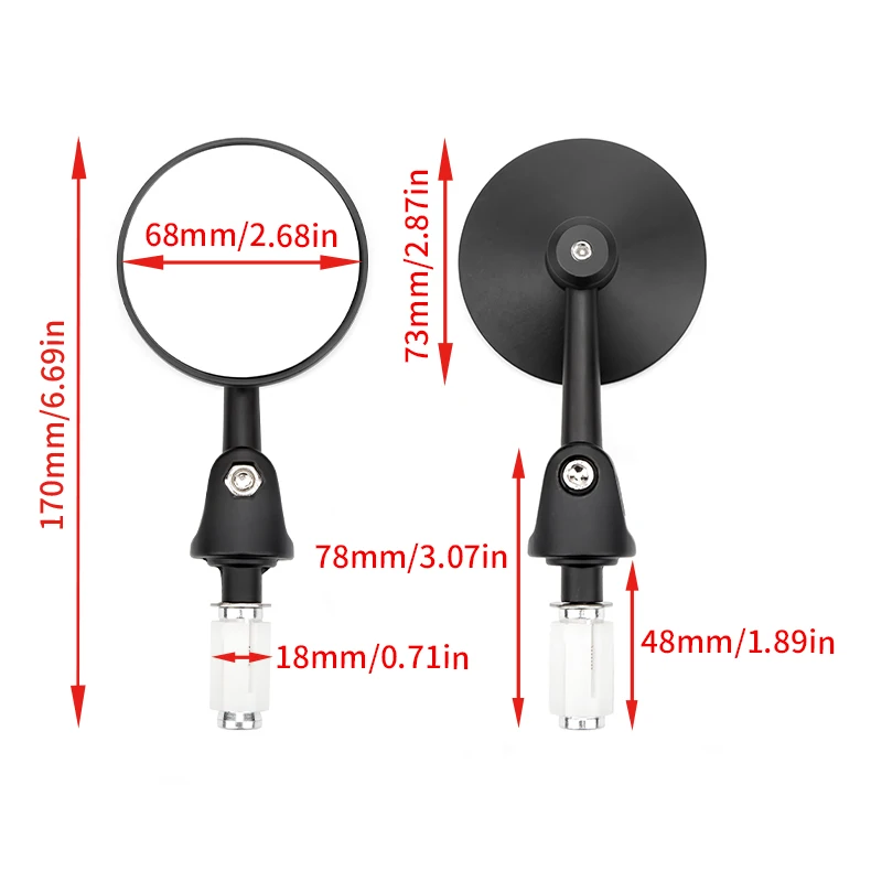 JBLAY Motorcycle Convex Mirrors - High Quality & Universal