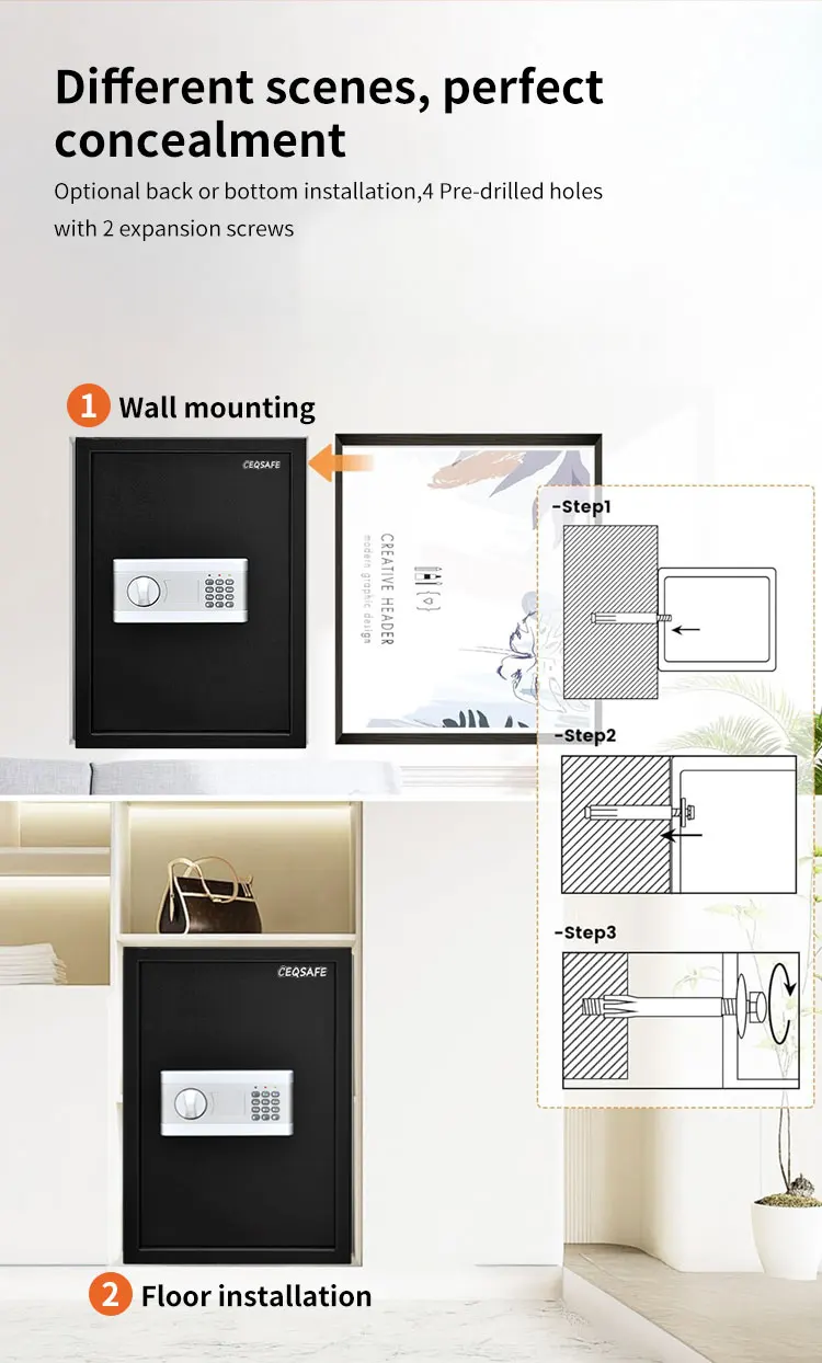 CEQSAFE Mini Digital Security Safe Box Electric Steel Password Locker for Money supplier