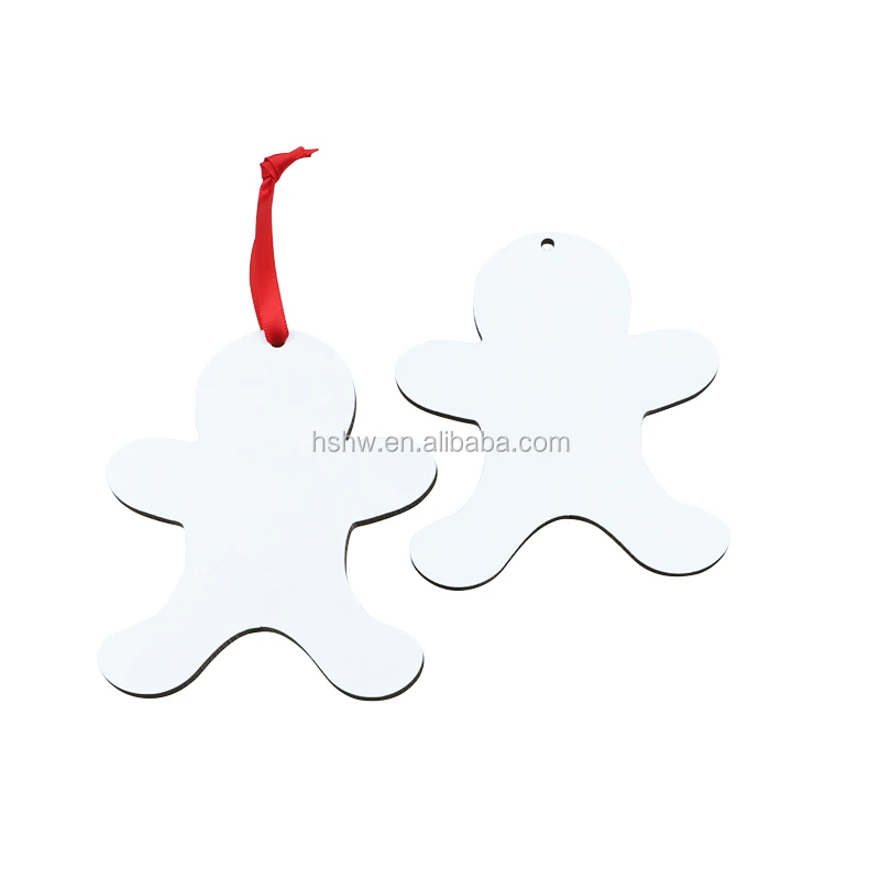 Blank Christmas Tree Gingerbread Man Sublimation MDF Ornaments
