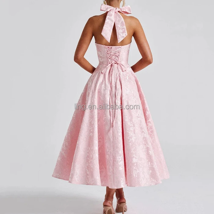 Custom Luxury New Styles Plus Size Jacquard Satin Deep V-Neck Dress A-Line Formal Evening Sexy Party Gowns Women Dresses