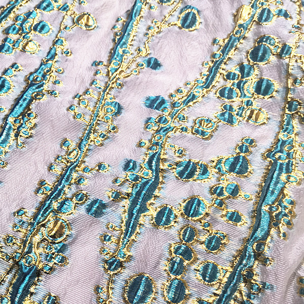 New Designed High Quality Metallic Fabrics Brocade Jacquard Organza Fabric for Decor