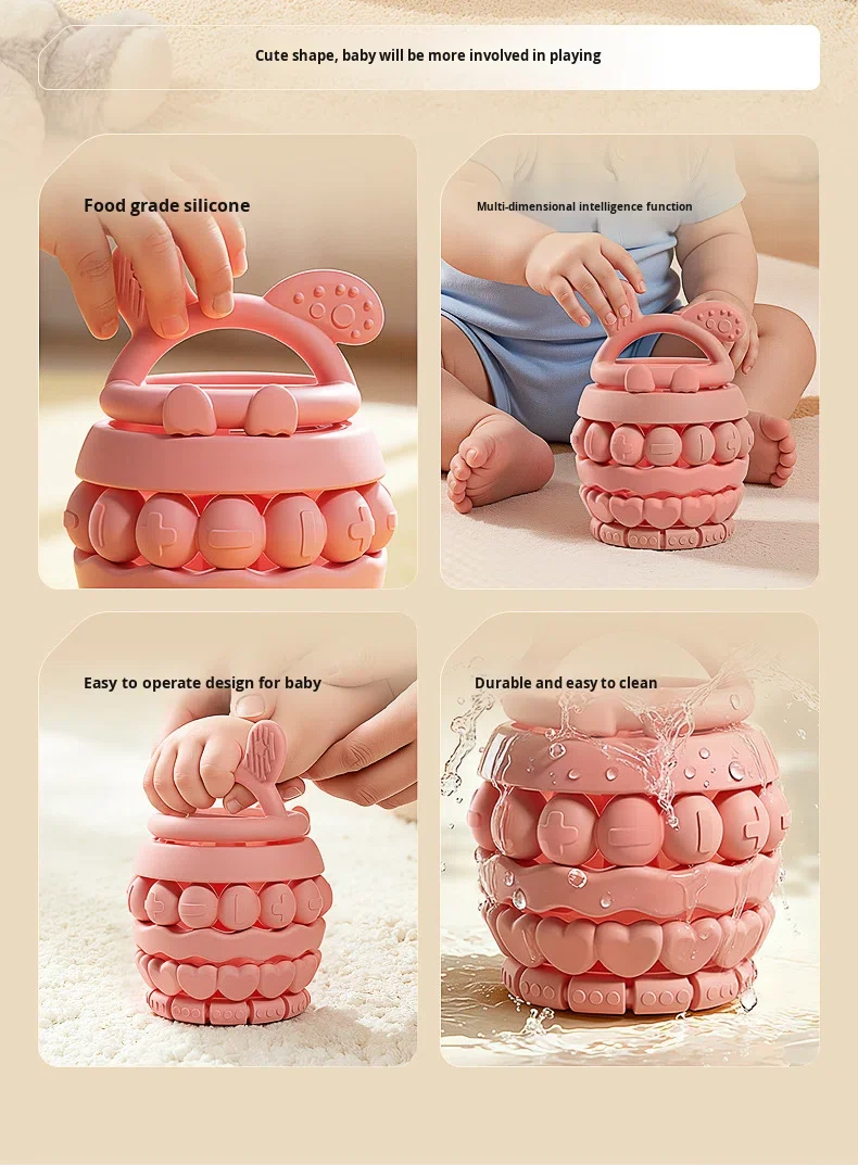 Multi Colored Silicone Stacking Toys for Early Childhood Education and Cognitive Development, Children's Building Block Set supplier