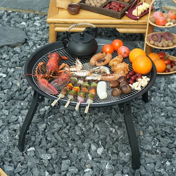 Winter Outdoor Indoor Brazier Wood Hot Sales Cast Iron Wood Burning Fire Pit Camping Fireside Home Heater Stove Bbq Fire Pit