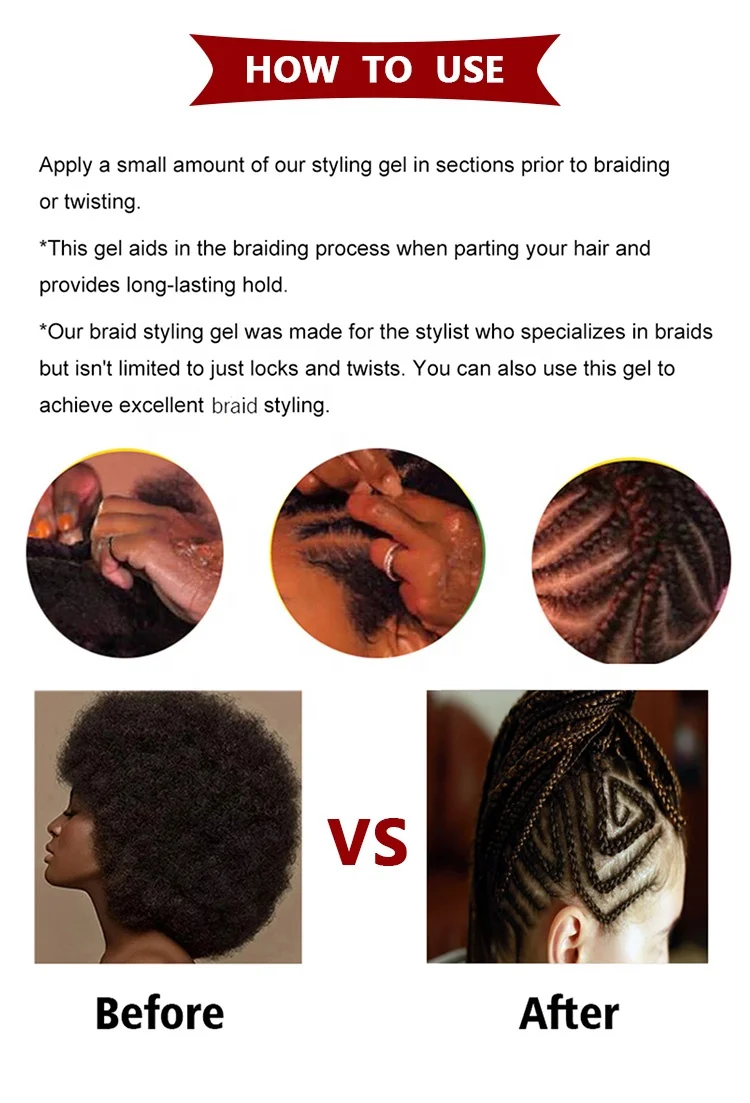 Non Greasy Loc N Thick Clear Braiding Jam Hair Gel And Edge Control