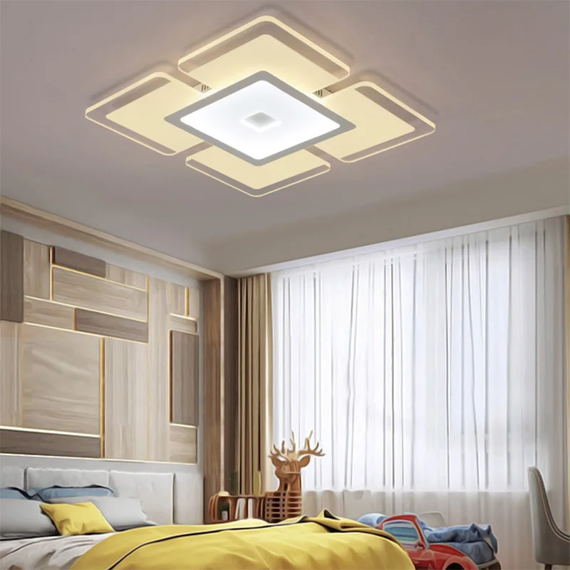 
 Большое прямоугольное подвесное украшение для дома, необычное акриловое современное квадратное светодиодное потолочное освещение для спальни  