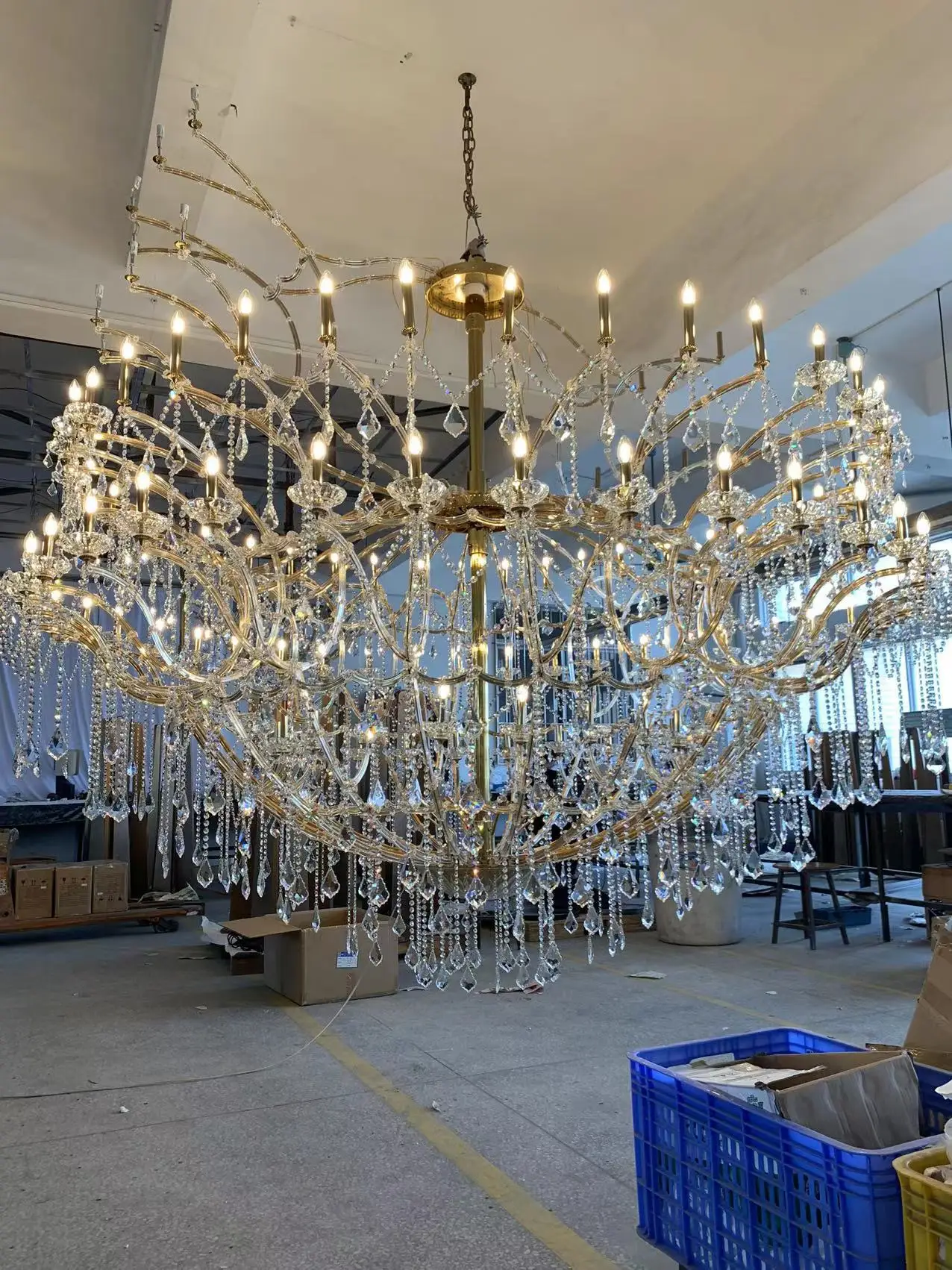 Ecojas Modern Crystal Led Chandelier - Large Ceiling Light With