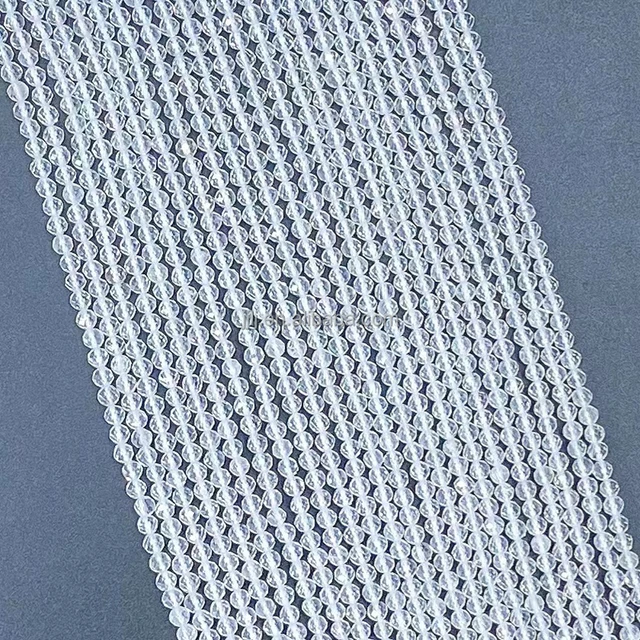 Natural white crystal  section faceted loose beads work in progress long chain DIY jewelry accessories, crystal handicraft gifts