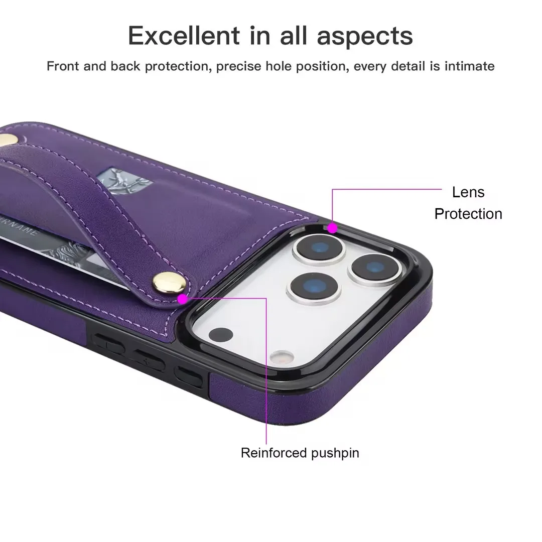 Coque portefeuille de luxe en cuir pour iphone 17 pro max lanière_voghion.com