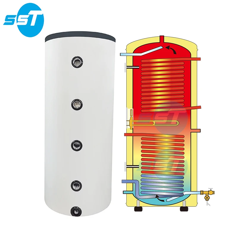 Hot selling home hotel use stainless steel air source hot water tank for the heat pump 300 liters