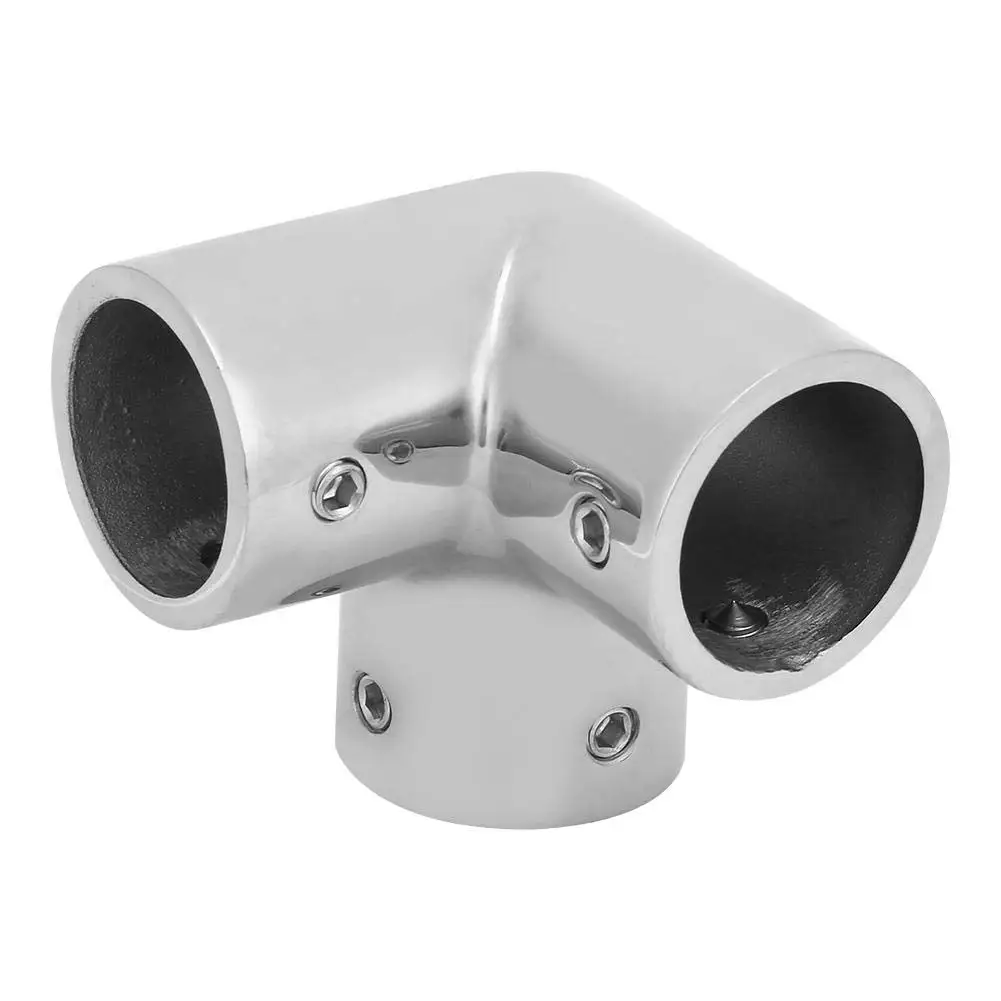 Heavy Duty 316 Marine Grade Stainless Steel Hand Rail Tee – 1-1/4 Inch, 90-Degree 3-Way Elbow, Mirror Polished 3 thumbnail image