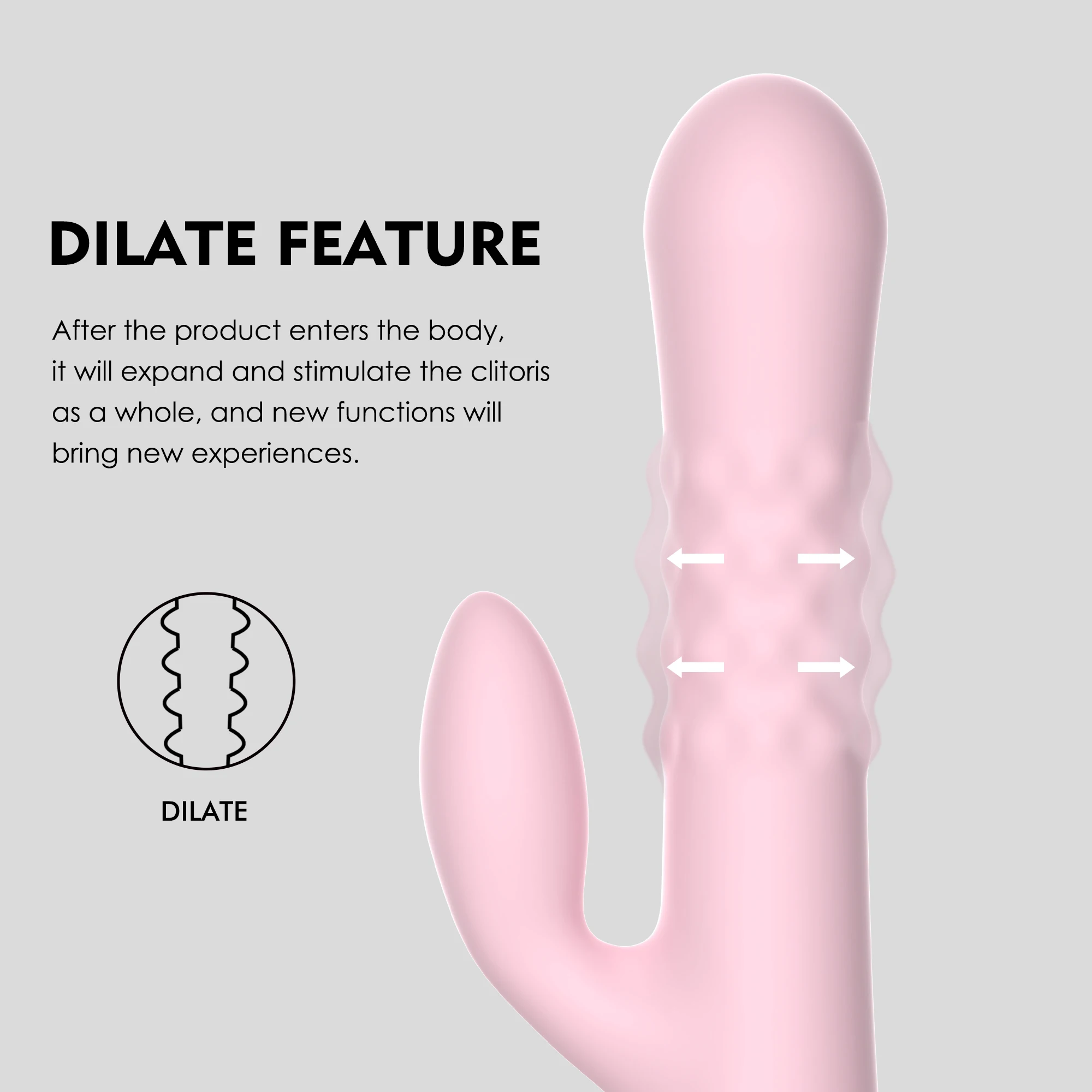 WINYI 2023 New Thrusting Rabbit Vibrator Sex Toy Wholesale G Spot Clitoal Stimulating Expandable Vibrator for Women
