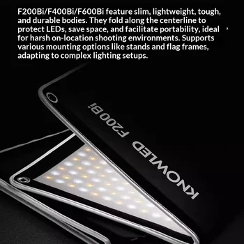 Godox Knowled F200Bi/F400Bi/F600Bi Foldable Dual Color Temperature Fabric Fill Light detail image