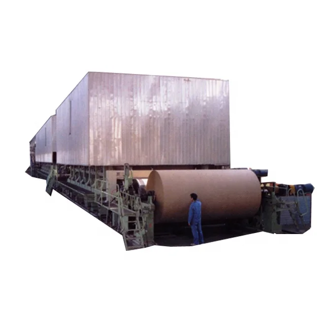 High Speed Wheat Straw Pulp Production Line Brown Kraft Paper Roll Corrugated Cardboard Making Machine