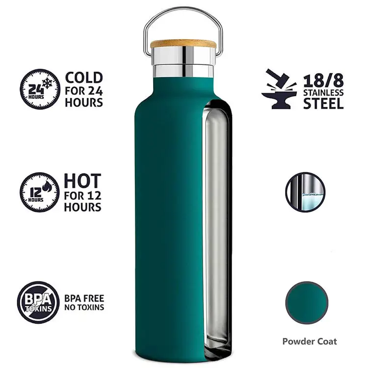 Stainless Steel Insulated Sports Vacuum Flask Thermo Water Bottle with ...