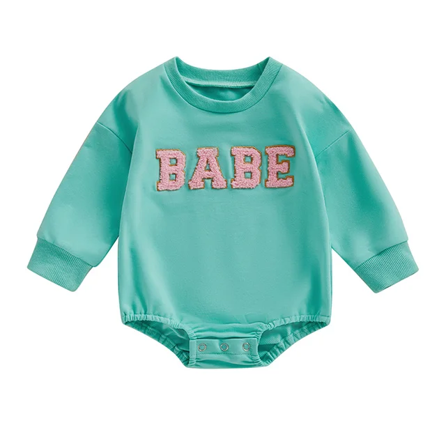Newborn Clothing Newborn Infant Boys Girls Fuzzy Letter Embroidery Long