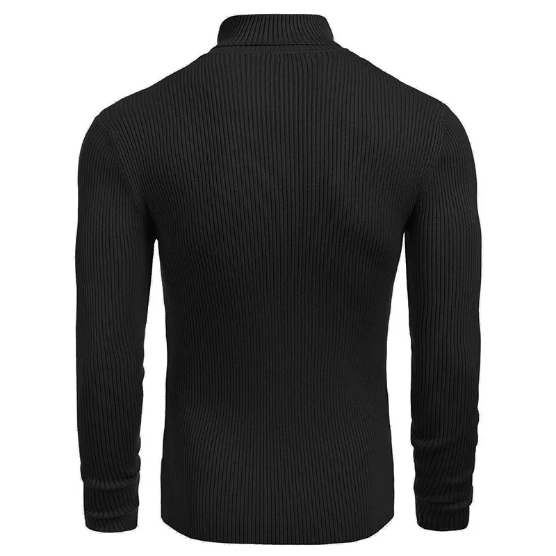 Men's Solid Color Custom Logo Turtleneck Long-sleeved Pullover For ...