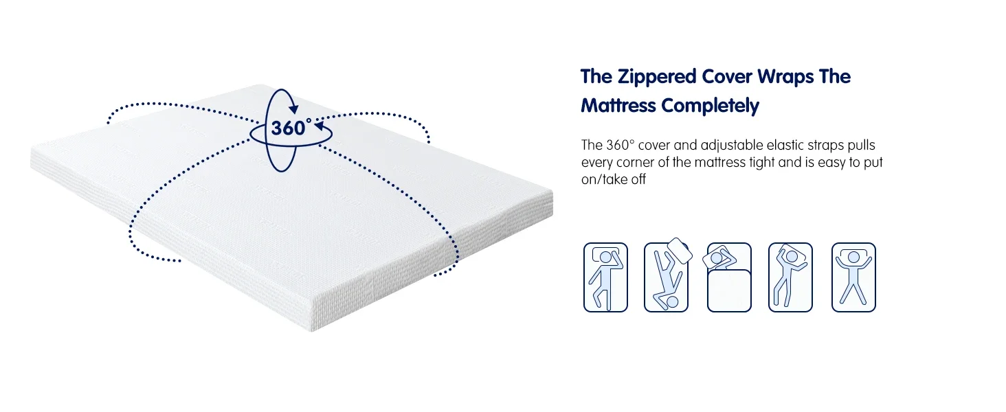ventilated breathable cooling gel zipper memory foam mattress cover-5
