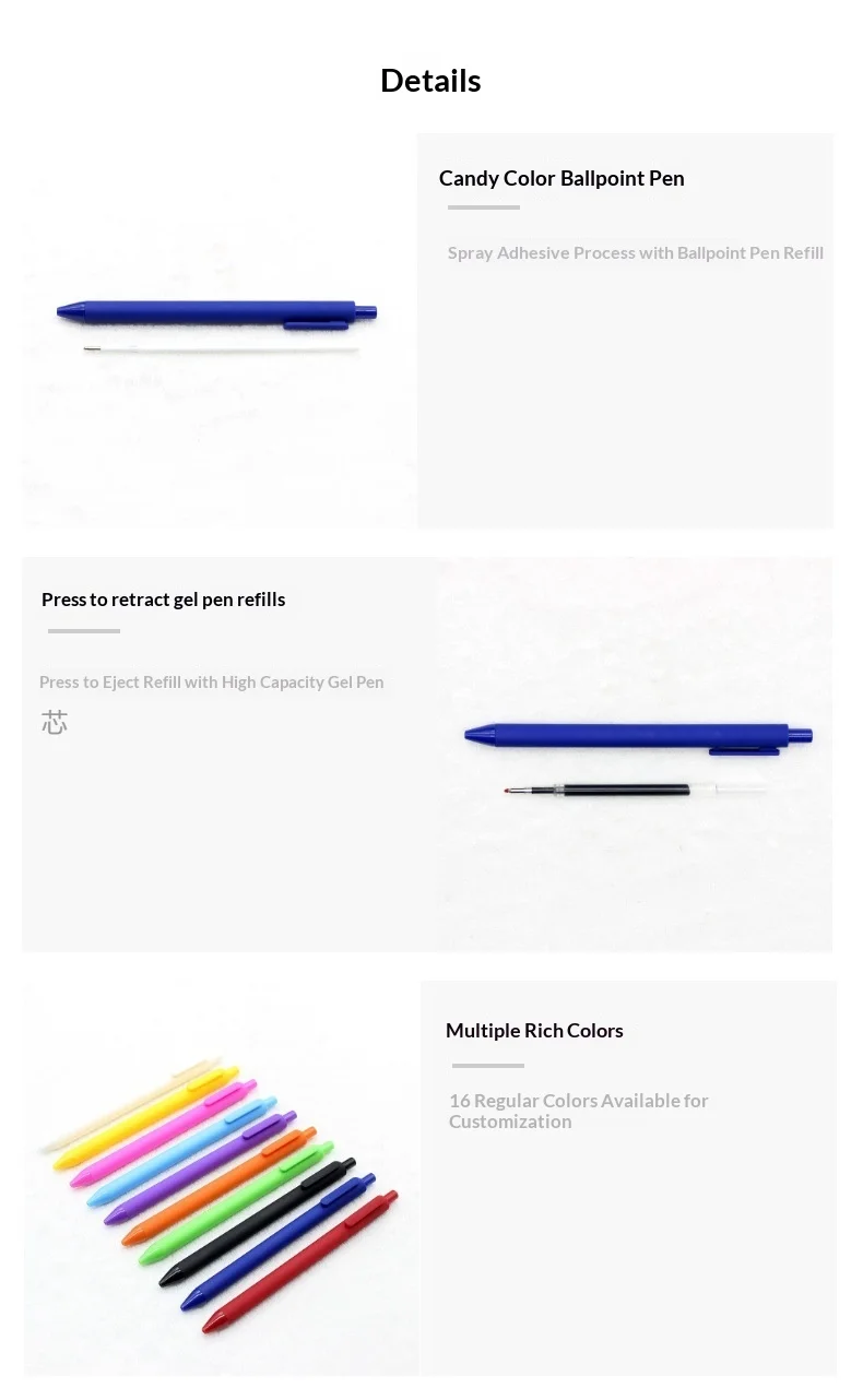 Gel Pen With Macaron Design And Retractable Mechanism Black Ink_voghion.com