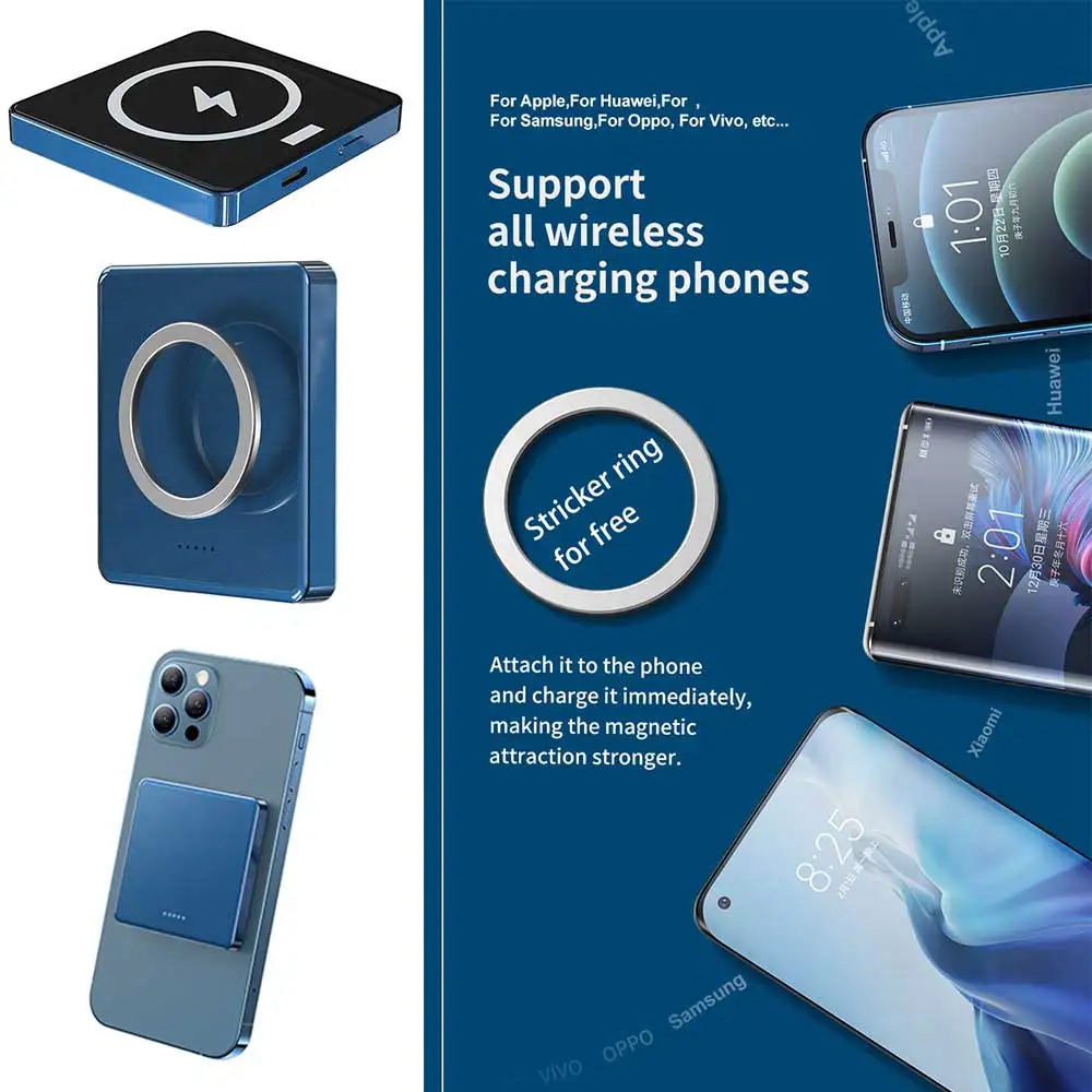 Горячая продажа IPSKY Mini 20 Вт PD 15 Вт Магнитная Беспроводная зарядка 5000 мАч Внешний аккумулятор Портативные банки питания 10000 мАч магнит powerbank