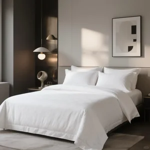 OEM Customized High Quality Hotel Bedding Set 100% Cotton Satin White 4 Piece Luxury Comfort Hotel and Home Use