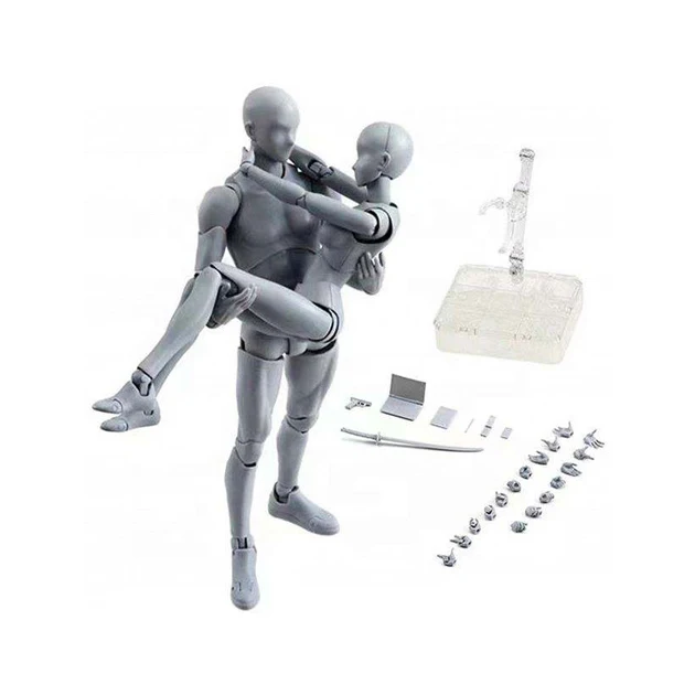 New SHF High Quality PVC Anime Figure Male and Female Action Movebale Figure Body Kun Body Chan Model Toy Doll for Collection