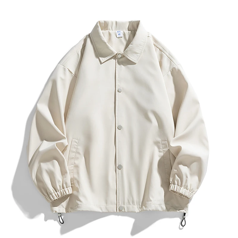 Drop Shipping Custom Brand Unisex Plus Size Low MOQ Windbreaker Spring Jacket Loose Design Plain Jackets men_voghion.com