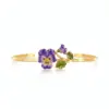 Bracciale aperto con fiore viola della viola del pensiero