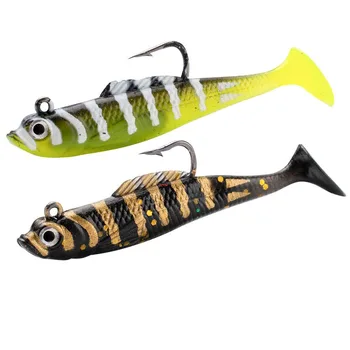 Wholesale 7colors 6cm 5.6g Single Hook Wrapped Lead Fish Plastic Bionic Bait With Hook T Tail Soft Fishing Lures Decoy Soft Bait – Soft Lure – view 2
