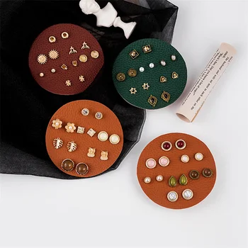 Retro Hong Kong Style French Cold Design Cat Eye Drop Antler Acrylic Stud Earrings Sets For Women