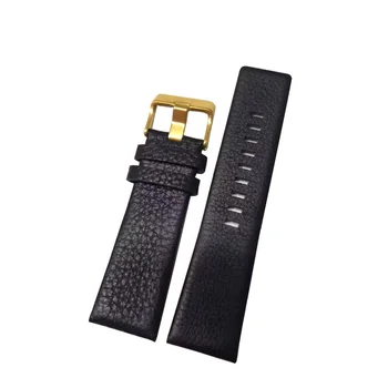 High-quality square tail with rivet 22 24 26 27 28 30 32mm first-layer genuine calf leather watch band strap for diesel watch