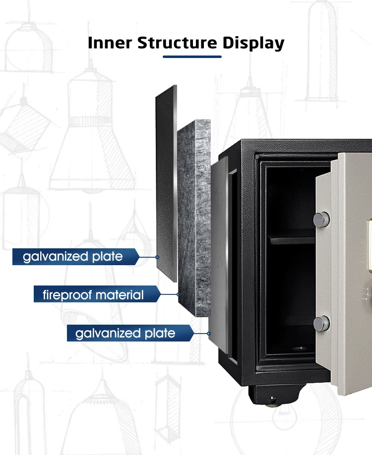 Safewell Fireproof Safe Resistant Box Proof Golden Safe Box Fireproof