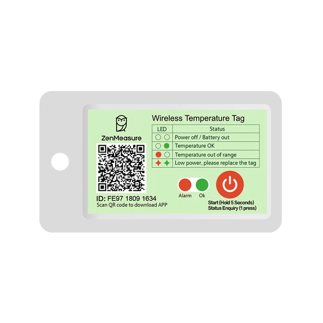 ZenMeasure Wireless Temperature Tag MOT-U202/7 Bluetooth connection Monitor Data Logger used easily for cold chain related field