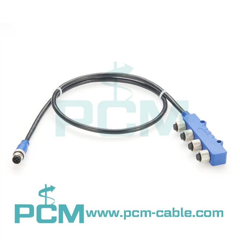 NMEA 2000 4 Port Multiport  Metal T Connector M12 With Wire Cable For Marine supplier