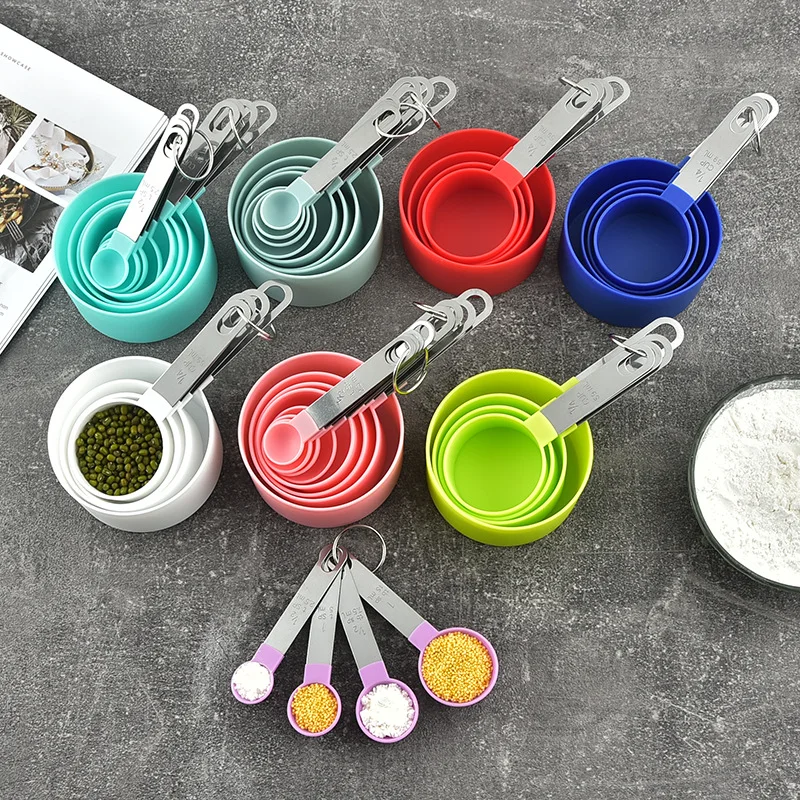 Measuring Cups And Spoons Set, 8 Piece Stackable Stainless Steel