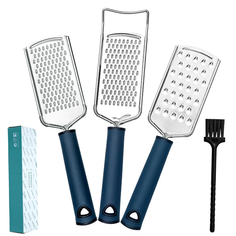 3Pcs Stainless Steel Cheese Grater Set Kitchen  Utensils Gadgets Set Vegetable Peeler Zester With Bl