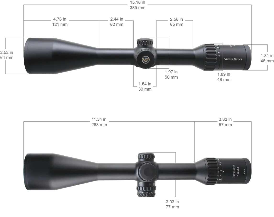 Lifetime Warranty Vector Optics Scope Continental 432x56 Sfp