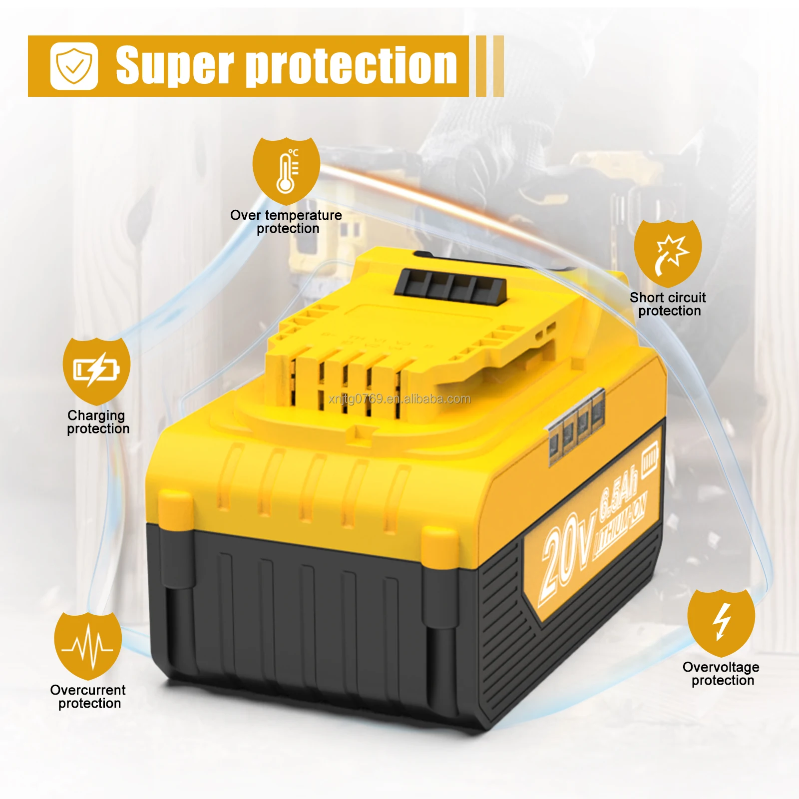 For De-walt 20V Rechargeable Power Tools Battery 10ah 6.0ah 5ah 4.0ah 3.0ah Lithium Ion Battery DCB2460C DCB200 DCB206