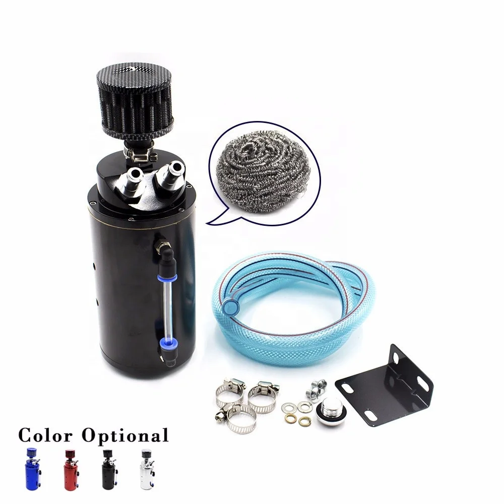 Racing Oil Can Catch Can Oil Catch Tank With Mini Air Filter and Inner Wire Mesh