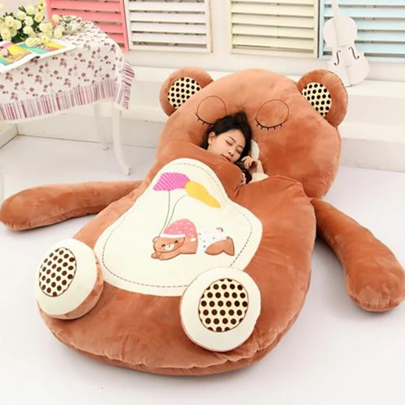 Customized Lazy Bear Plush Bed Stuffed Giant Animal Shaped Plush Sofa Bed Wholesale Lazy Bag Bed Plush