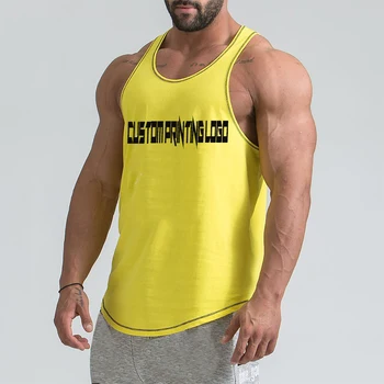 Contrast Stitching tshirt Sleeveless Basketball Singlets Custom Men Gym Tank Top Yellow