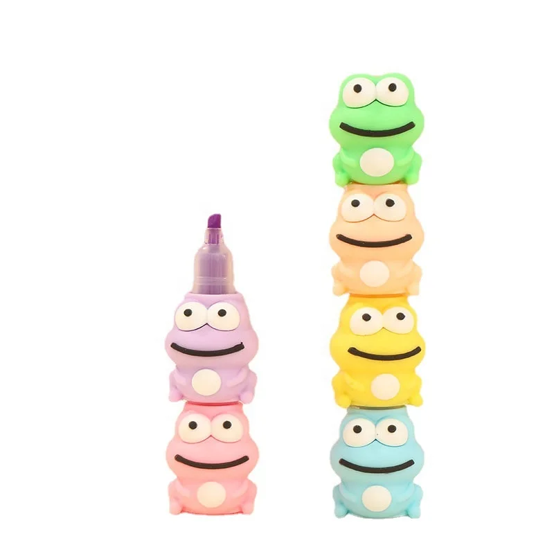 High Quality Stacking Highlighter Mini Frog Stackable Cute 6 in 1