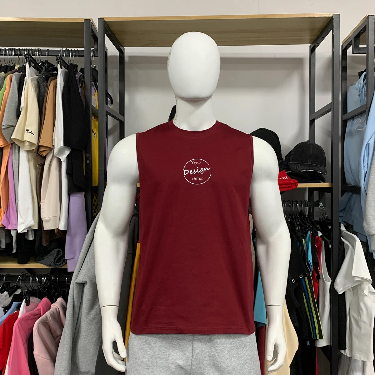 Wholesale Men Sporty Gym Design Vest Fitness Wear Stringer Running Singlet Breathable Cotton Plus Size Tank Top for Men